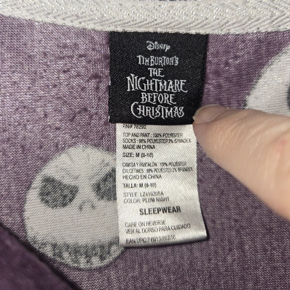 Disney Women's M Purple Nightmare Before Christmas Sleep Shirt Jack Skellington - Picture 4 of 9